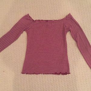 Off the shoulder hollister long sleeved shirt